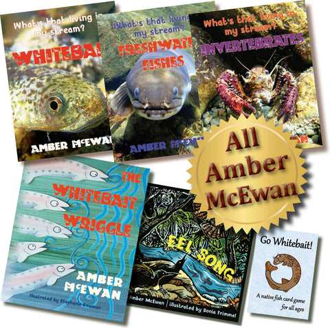 **45% off BUNDLE DEAL - All 5 of Amber McEwan's books & Go Whitebait for $70